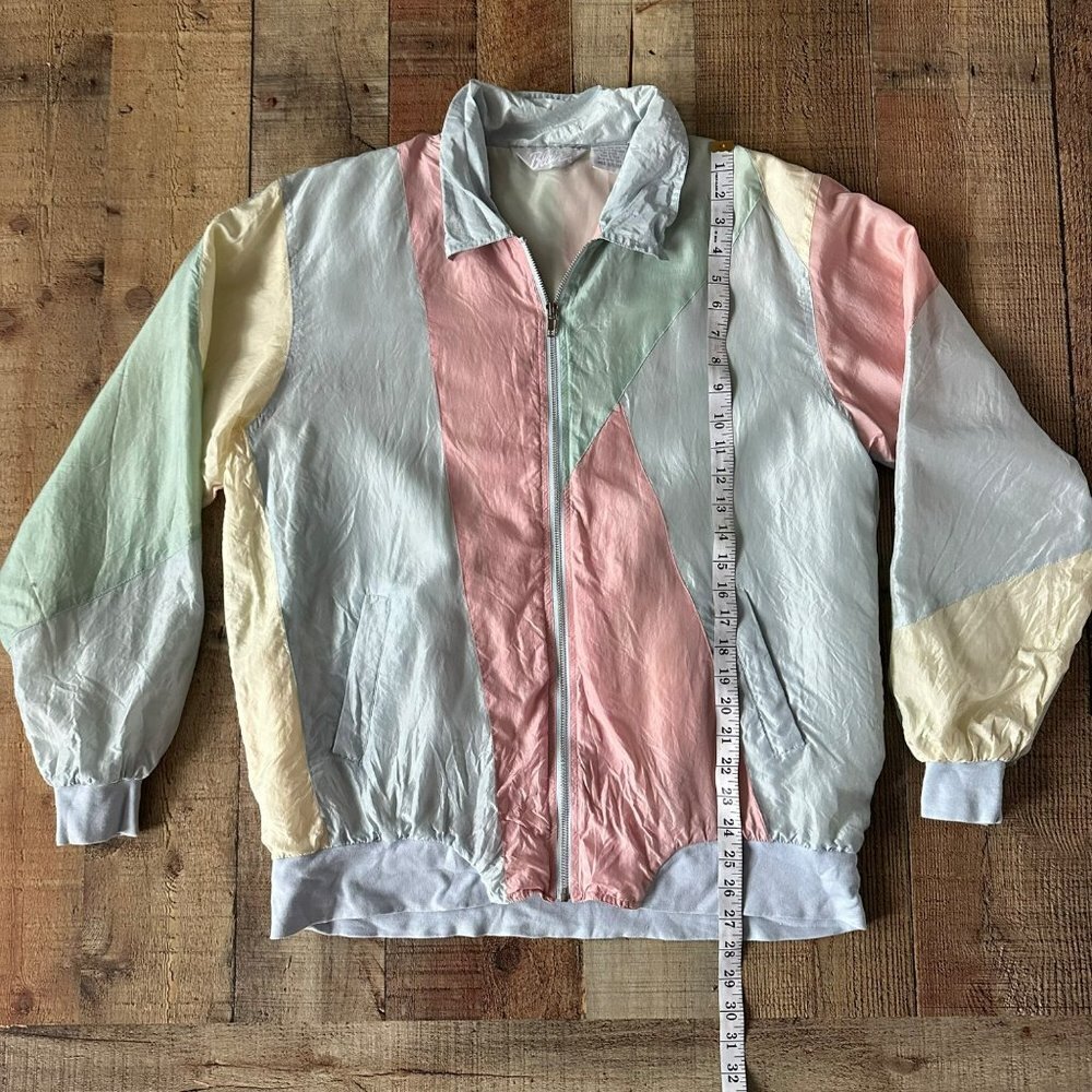 Vintage 90's Blair pink and yellow track jacket women's m - Picture 4 of 7